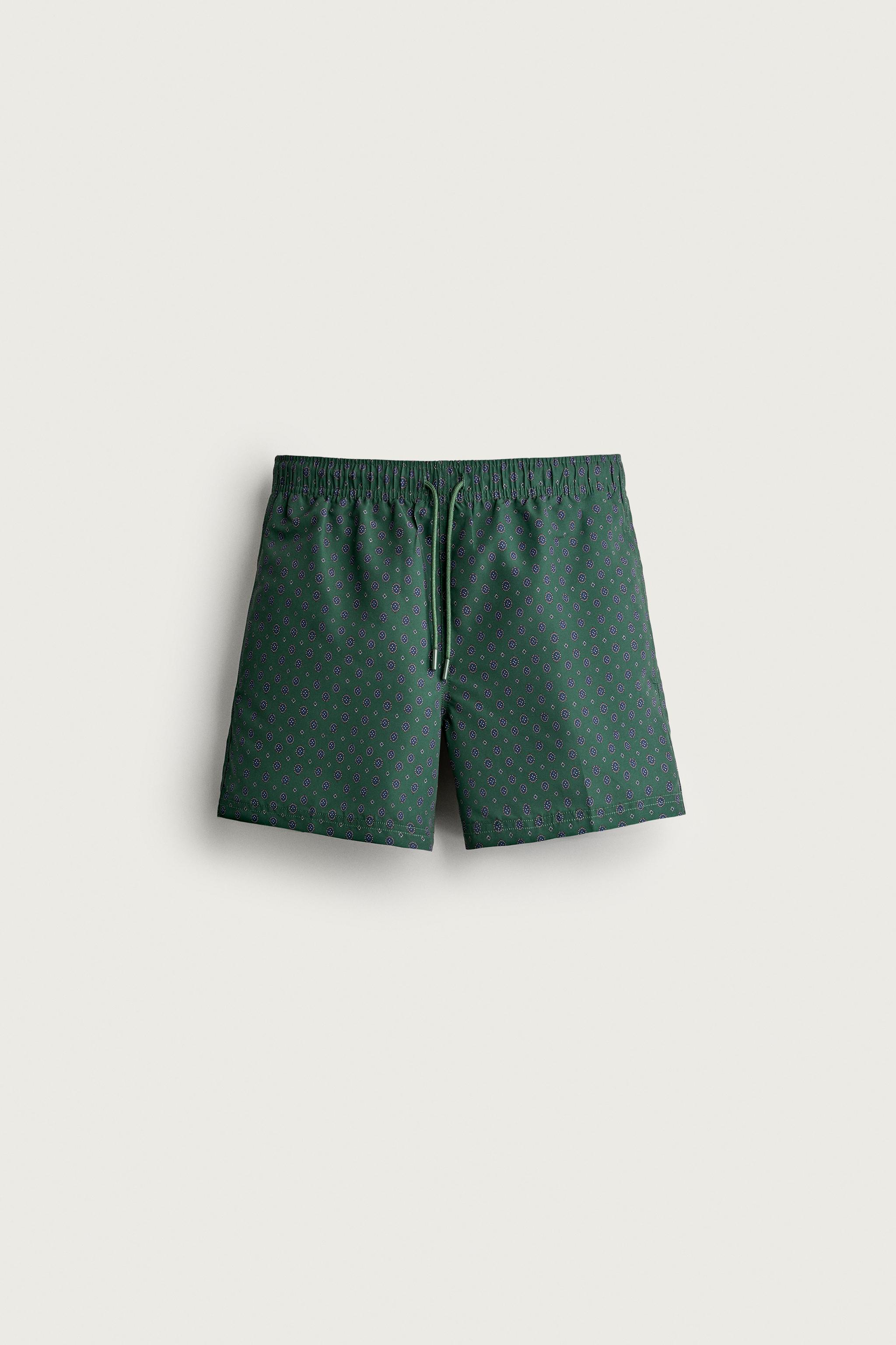 MAILLOT DE BAIN MI-LONG À IMPRIMÉ GÉOMÉTRIQUE